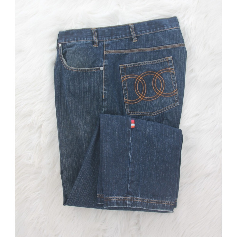 Authentic Coogi US Men's Jeans 42×32 Actual 41 Dark Blue Embroidered Y2K #170